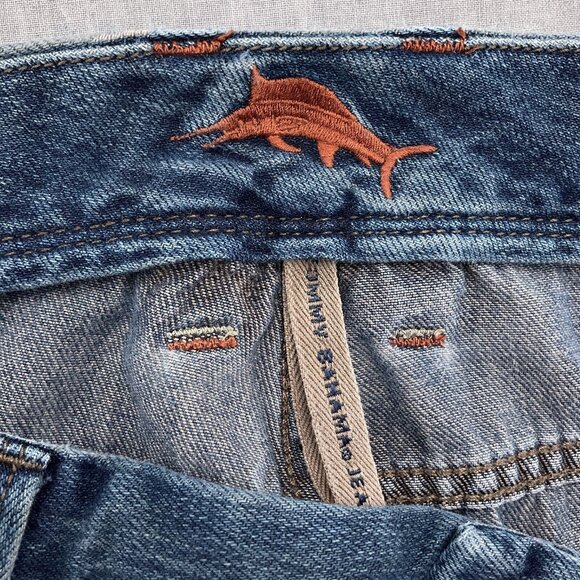 Tommy Bahama Jeans Men 38/30 Blue Stretch Bootcut Leg Cotton‎ Tencel Comfort - Picture 3 of 13